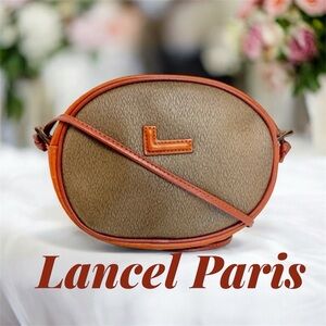 Lancel Paris Leather Trim Crossbody Bag